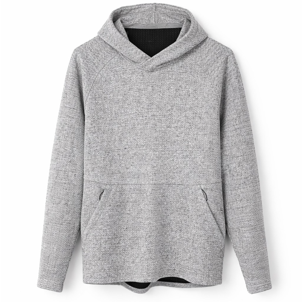 Lululemon Textured Fleece Pullover Hoodie Gray Black Speckled Sz M